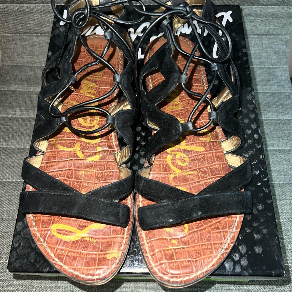 Gemma Black Suede Sandals